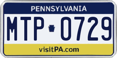 PA license plate MTP0729