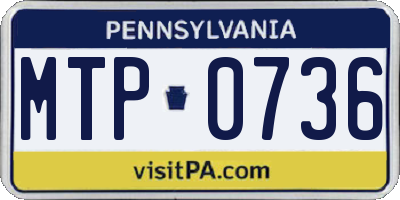 PA license plate MTP0736