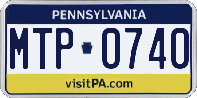 PA license plate MTP0740
