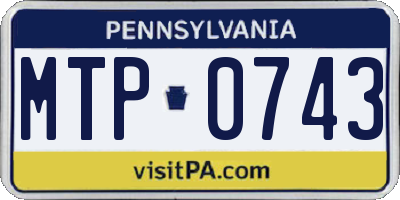 PA license plate MTP0743