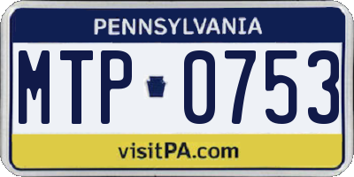 PA license plate MTP0753