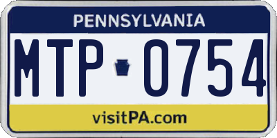 PA license plate MTP0754