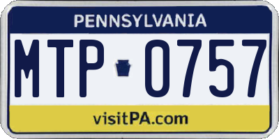 PA license plate MTP0757