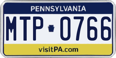 PA license plate MTP0766