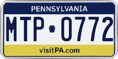 PA license plate MTP0772