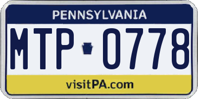 PA license plate MTP0778