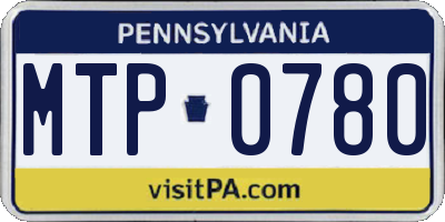 PA license plate MTP0780