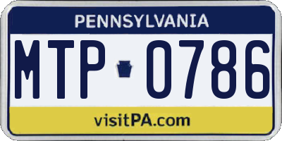 PA license plate MTP0786