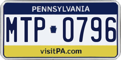 PA license plate MTP0796