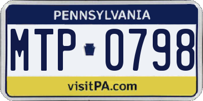 PA license plate MTP0798