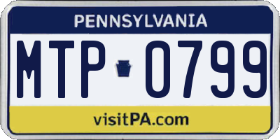 PA license plate MTP0799