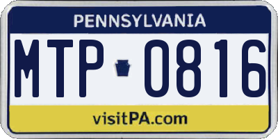 PA license plate MTP0816