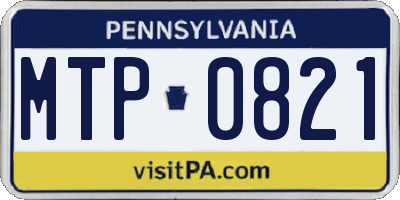 PA license plate MTP0821