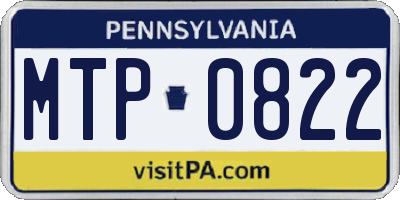 PA license plate MTP0822