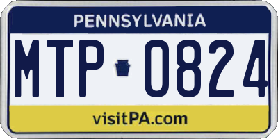 PA license plate MTP0824