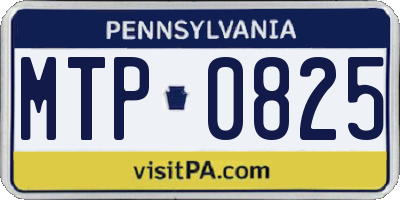 PA license plate MTP0825