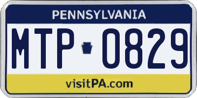 PA license plate MTP0829