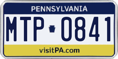 PA license plate MTP0841