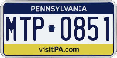 PA license plate MTP0851