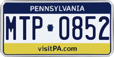 PA license plate MTP0852