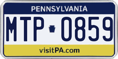 PA license plate MTP0859
