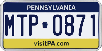 PA license plate MTP0871