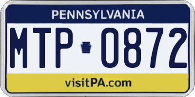PA license plate MTP0872