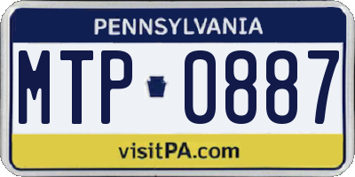 PA license plate MTP0887