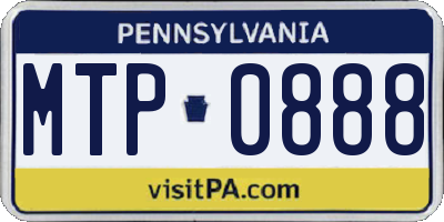 PA license plate MTP0888