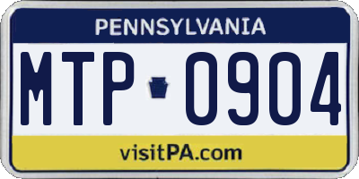 PA license plate MTP0904