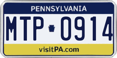 PA license plate MTP0914
