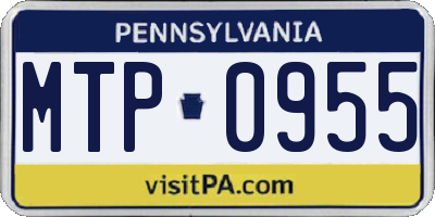 PA license plate MTP0955