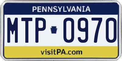 PA license plate MTP0970