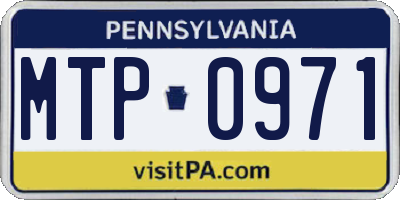 PA license plate MTP0971