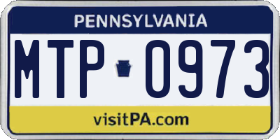 PA license plate MTP0973