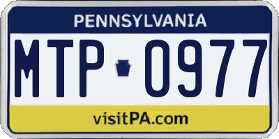 PA license plate MTP0977