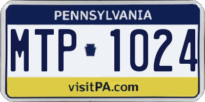 PA license plate MTP1024