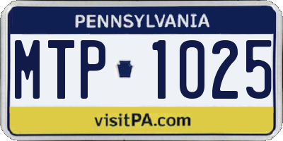 PA license plate MTP1025