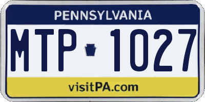 PA license plate MTP1027