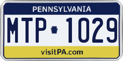PA license plate MTP1029