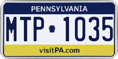 PA license plate MTP1035