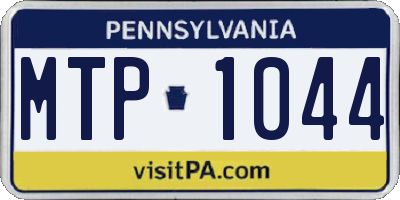 PA license plate MTP1044