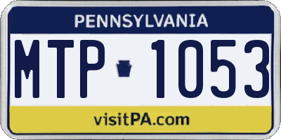 PA license plate MTP1053