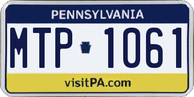 PA license plate MTP1061