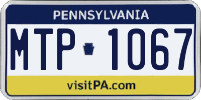 PA license plate MTP1067