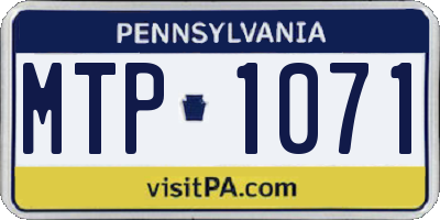 PA license plate MTP1071