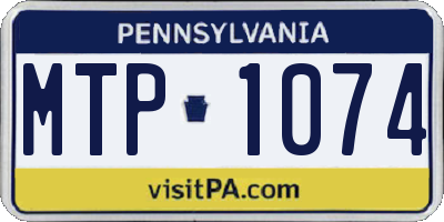 PA license plate MTP1074