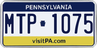 PA license plate MTP1075
