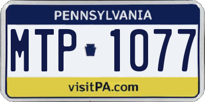 PA license plate MTP1077