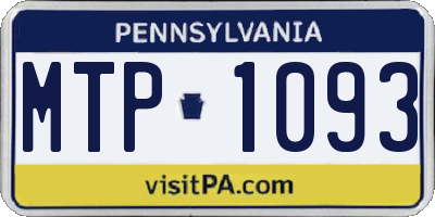 PA license plate MTP1093